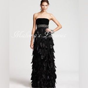 Sue Wong Black Feather Gown